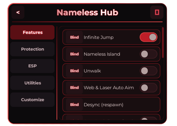 Nameless Hub | Undetected & Advanced (Fly, Invis, Fast Auto-Grab)